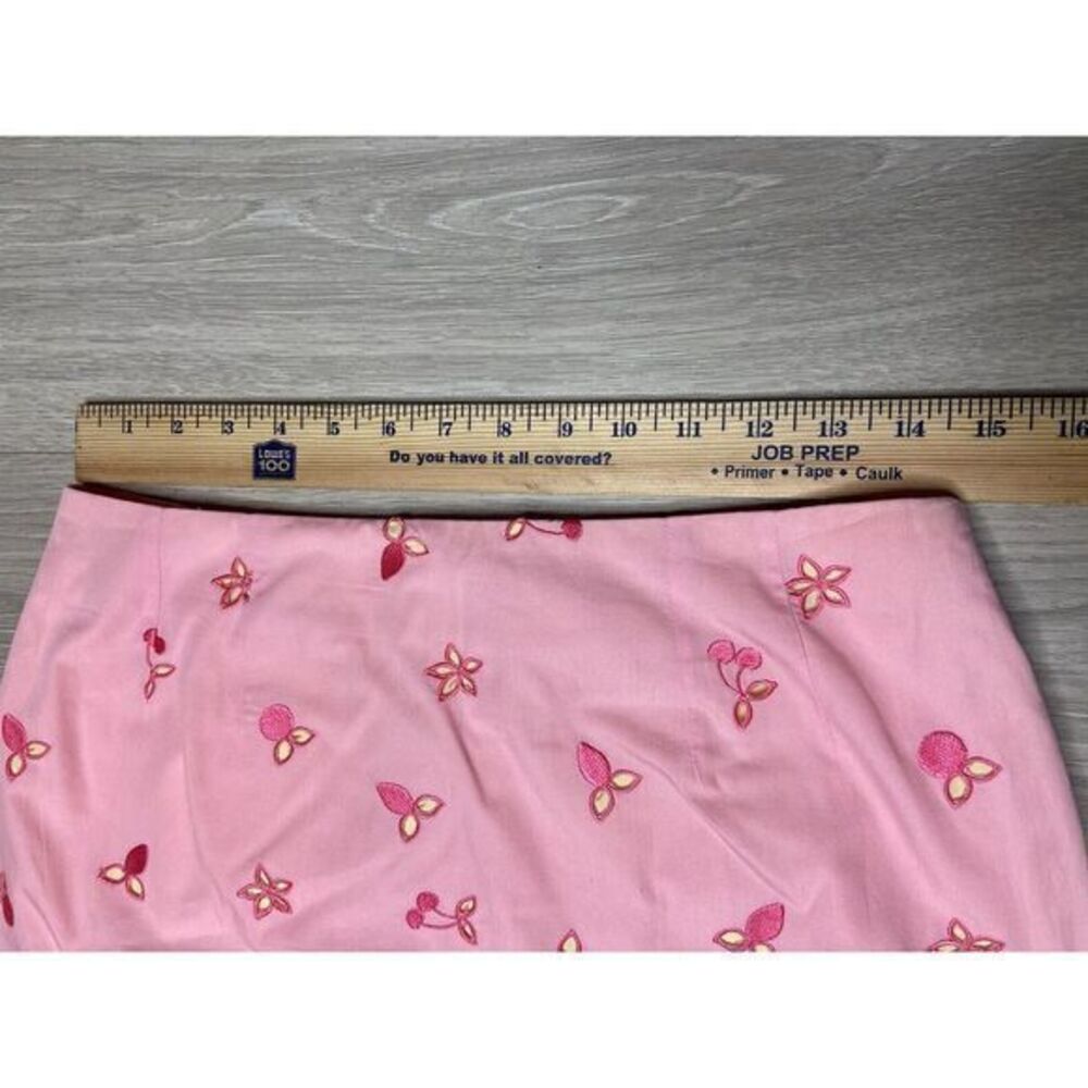 Vintage Lilly Pulitzer Skirt Womens 6 Pink Cherry Floral Embroidered Pencil - Picture 8 of 8